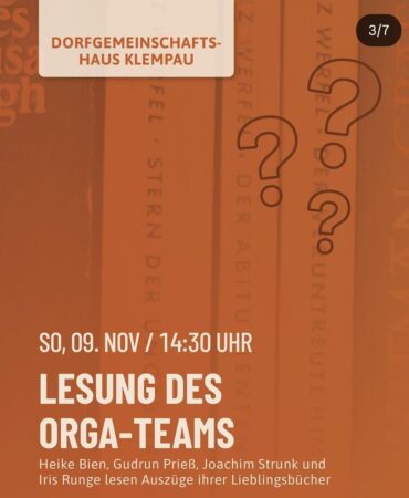 Lesung am 09.11.2025 in Klempau